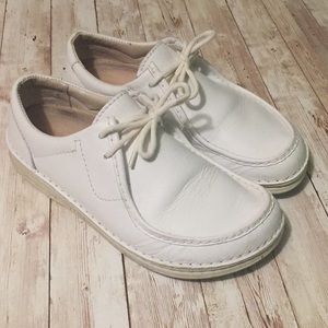 Birkenstock White Leather Shoes